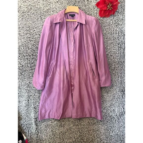 Ann Taylor Women's Lavender Overcoat Size 12 Long Sleeve Casual with flaw - Picture 2 of 7